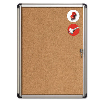 MasterVision® Slim-line Enclosed Cork Bulletin Board, 28 X 38, Aluminum Case freeshipping - TVN Wholesale